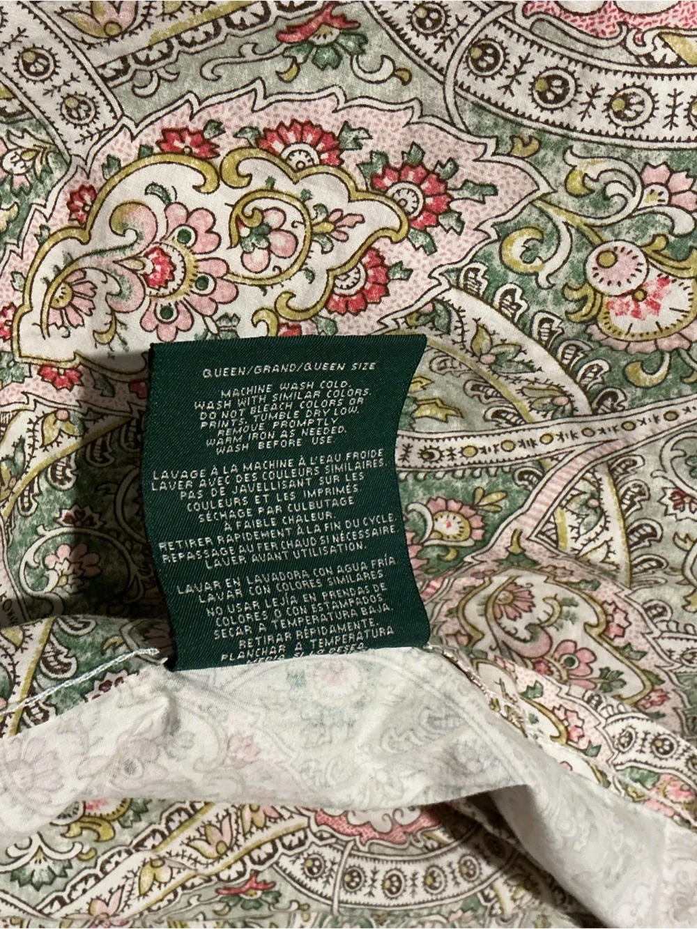 EUC Ralph Lauren King Paisley 100% Cotton Flat Sheet